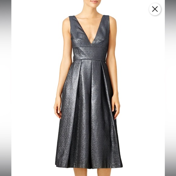 Cynthia Rowley Dree Jumpsuit in Metallic Charcoal - Size 6 - Picture 2 of 13